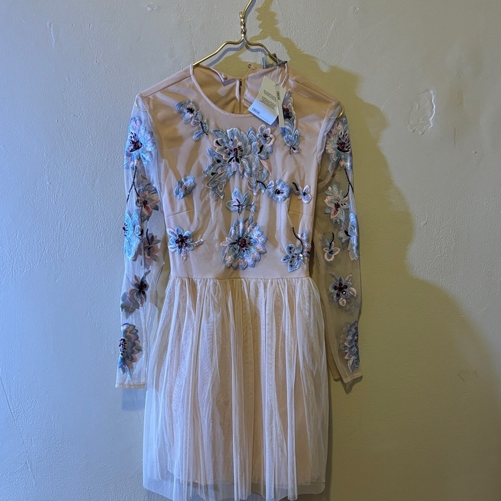 ASOS Elegant Floral Dress - Pink and Blue